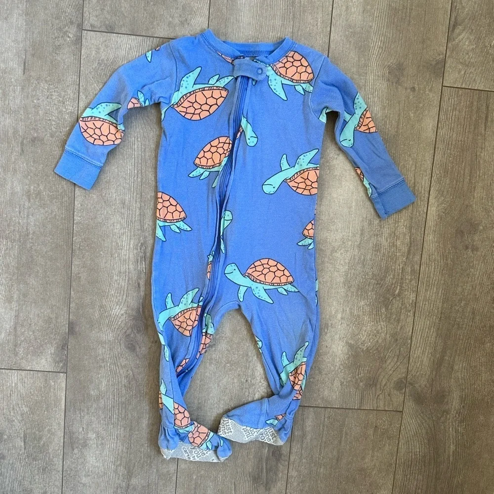 Carter’s Turtle Zip Pajamas Sleep and Play Footies 12 Months Baby Boy